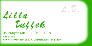 lilla duffek business card